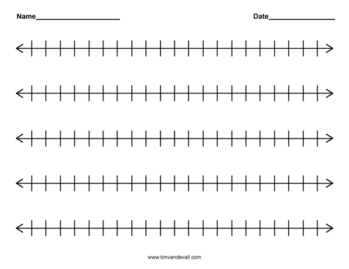 Number Line Worksheets Blank