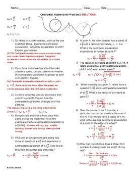 Circular Motion Worksheet With Solutions