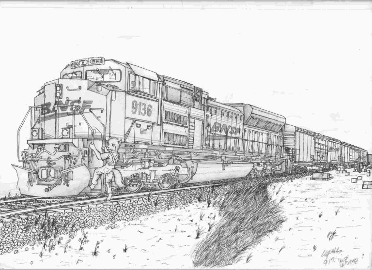 Train Coloring Pages Bnsf