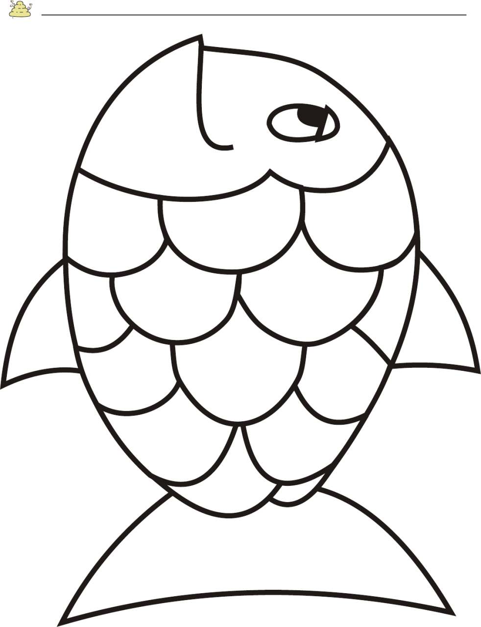 Blank Rainbow Fish Coloring Page