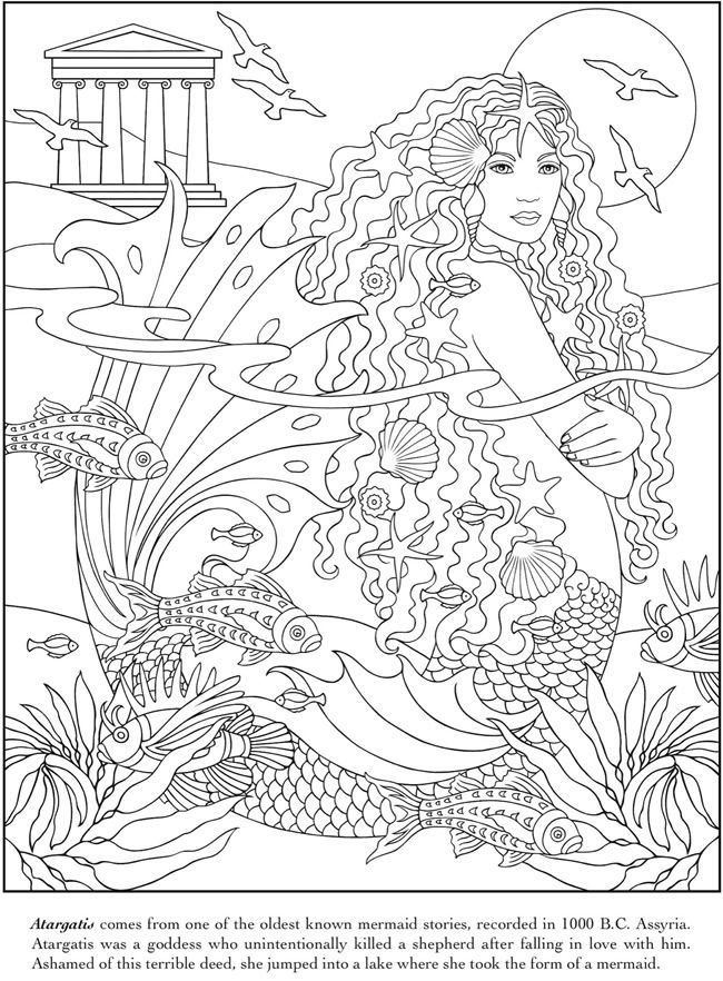 Detailed Coloring Pages Mermaid