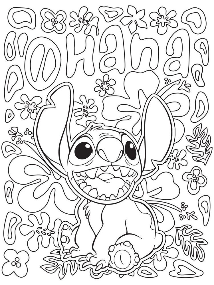 Stitch Coloring Pages Ohana