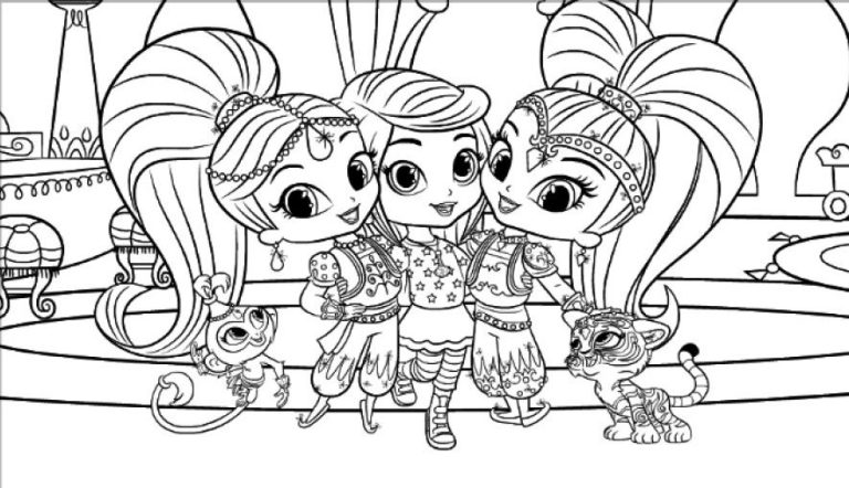 Shimmer And Shine Colouring Pages To Print