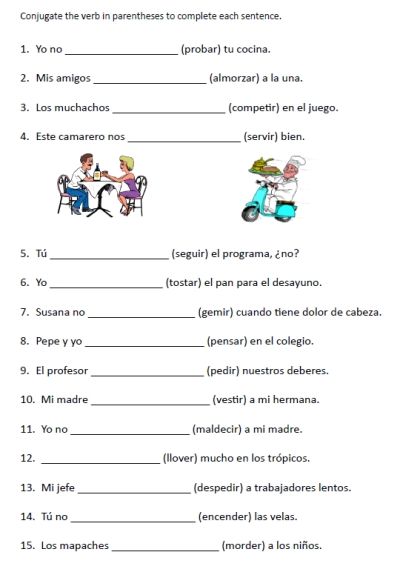 Spanish Worksheets