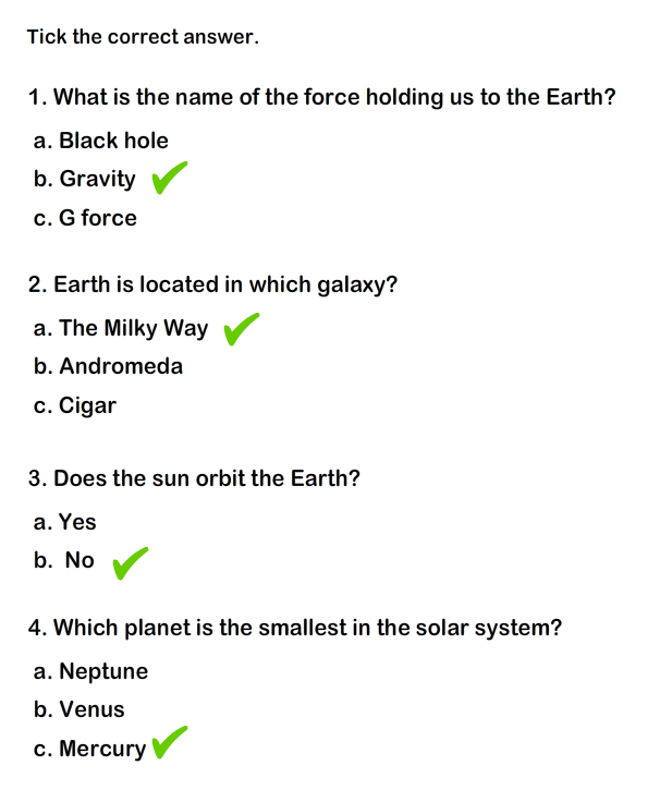 Science Worksheets For Grade 4 With Answers