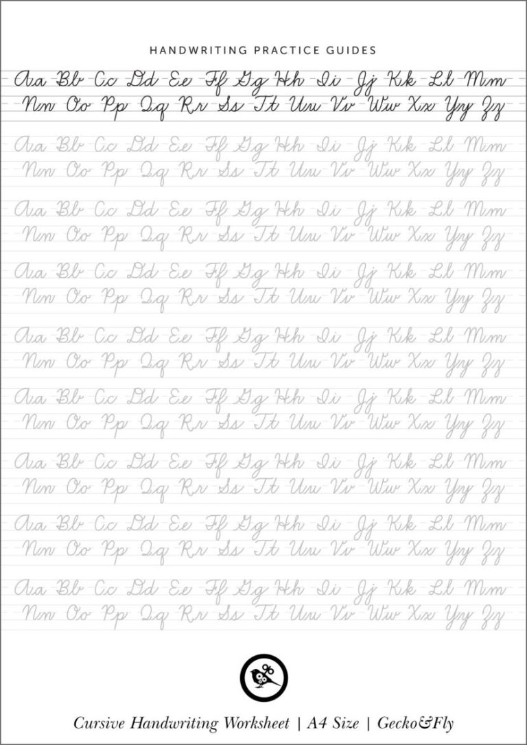 Alphabet Handwriting Worksheets For Adults