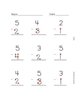 Touch Math Worksheets Subtraction