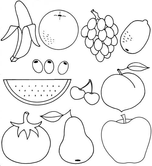 Fruits Drawing For Colouring