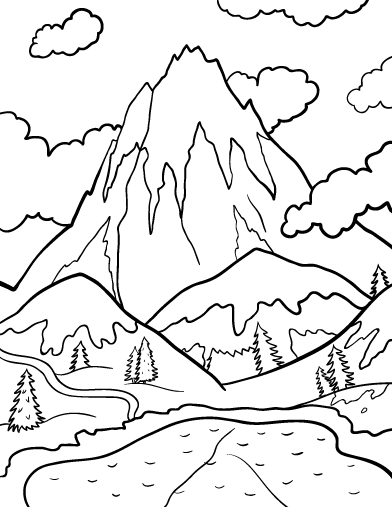 Mountain Coloring Pages