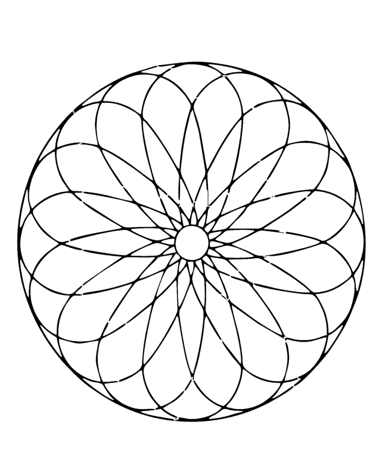 Geometric Free Mandala Coloring Pages