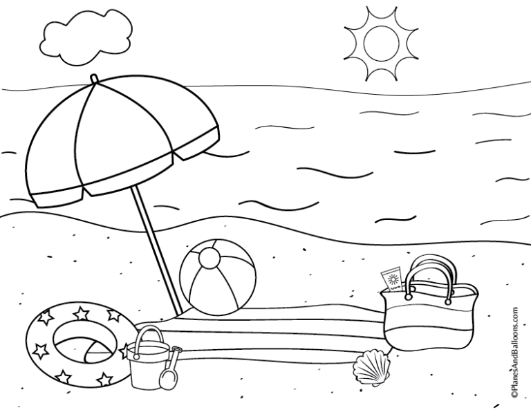 Summer Coloring Pages Beach