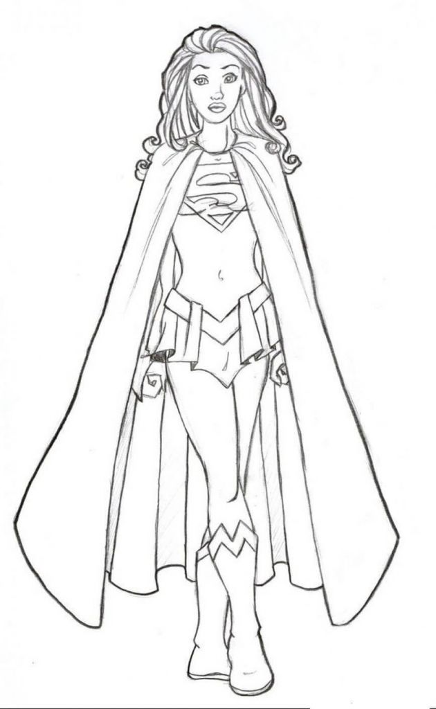 Cute Supergirl Coloring Pages