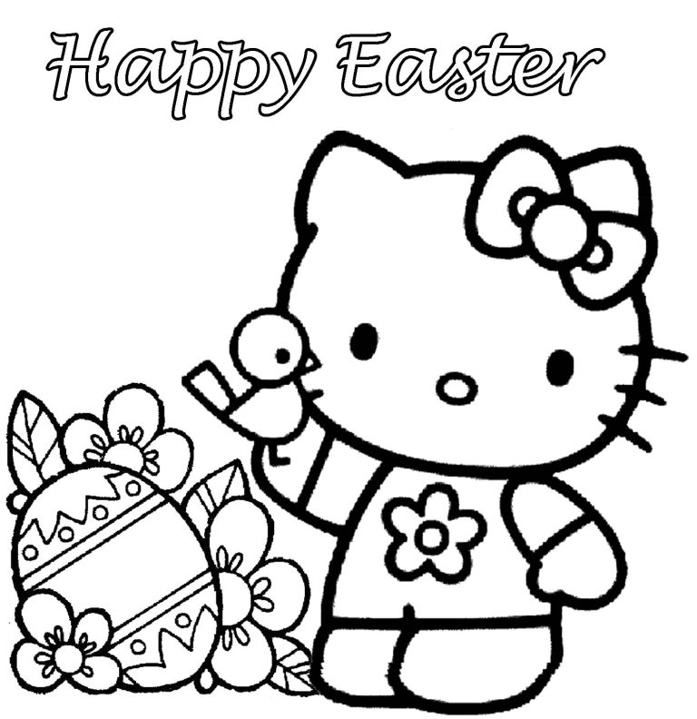 Easter Colouring Hello Kitty