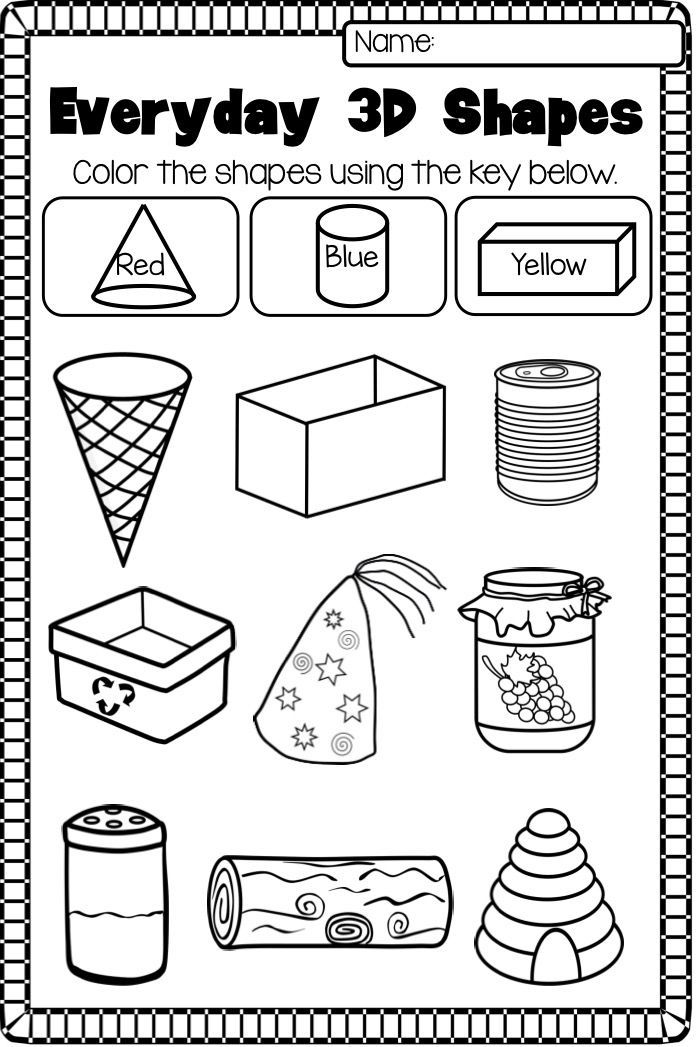3d Shapes Worksheet For Preschool