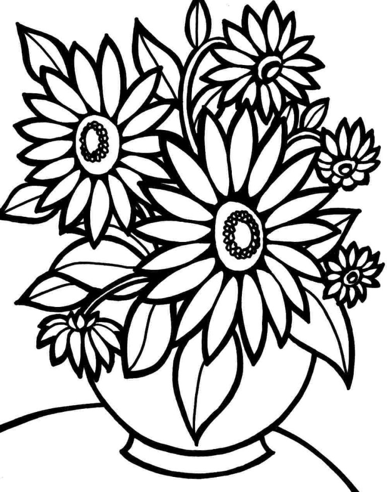 Flower Coloring Pages For Kids Printable