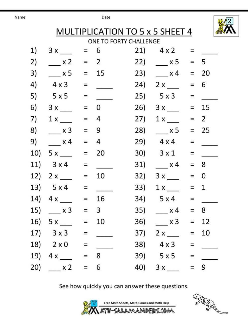 Multiplication Grade 3 Math Worksheets Pdf