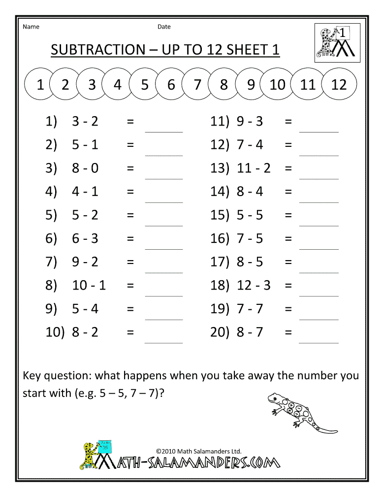 First Grade Math Worksheets For Grade 1