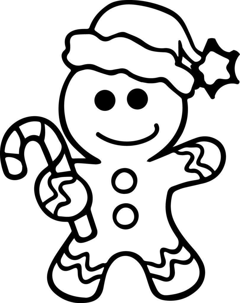 Christmas Gingerbread Man Coloring Page