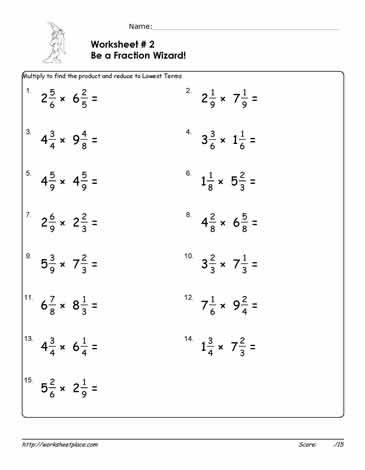 4th Grade Multiplying Mixed Numbers Worksheet