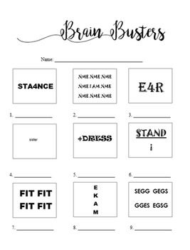 Rebus Puzzles Worksheet With Answers