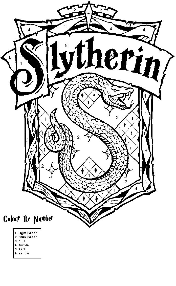 Harry Potter Coloring Pages Slytherin