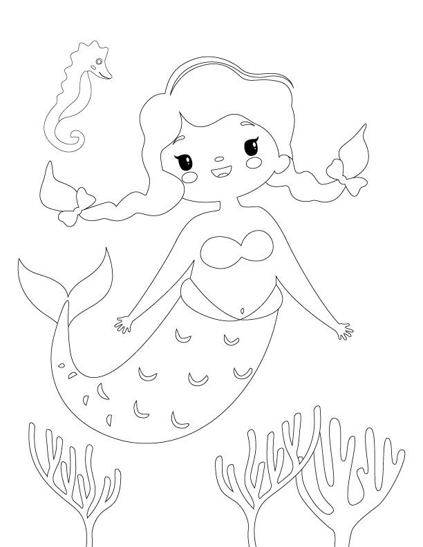 Mermaid Coloring Pictures