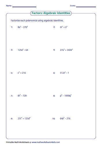 Factoring Using Synthetic Division Worksheet