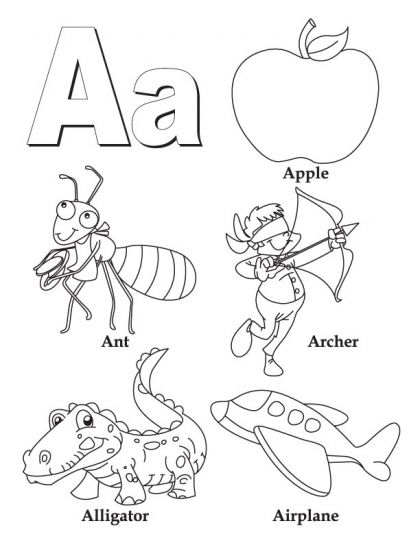 Letter A Coloring Pages For Kindergarten
