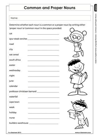 Proper Noun Worksheets For Grade 1