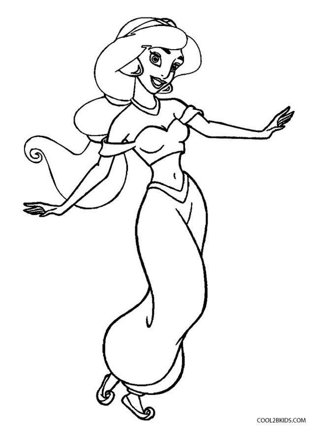 Jasmine Coloring Pages Disney