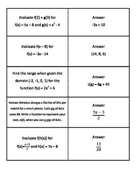 Function Notation Worksheet With Answer Key