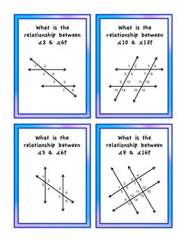 Identifying Angles In Parallel Lines Worksheet