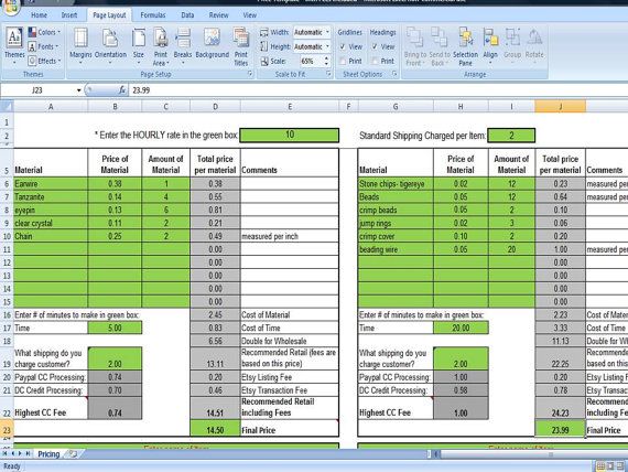 Worksheet Excel Tables Examples