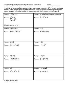 Solving Quadratic Equations By Completing The Square Worksheet Doc