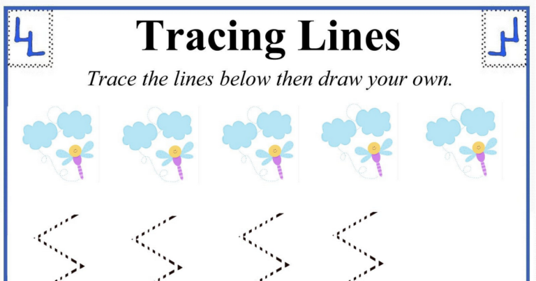 Preschool Tracing Lines Worksheets For 3 Year Olds
