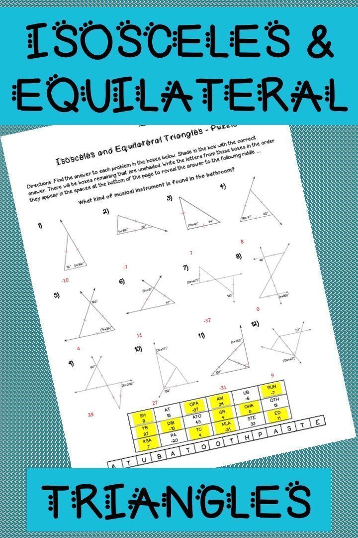 equilateral isosceles scalene triangle worksheet