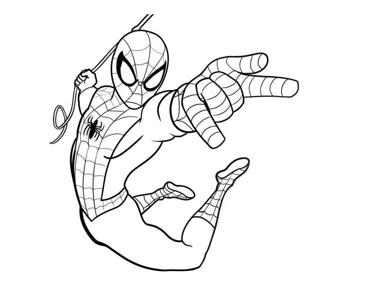 Spiderman Coloring Pages Easy
