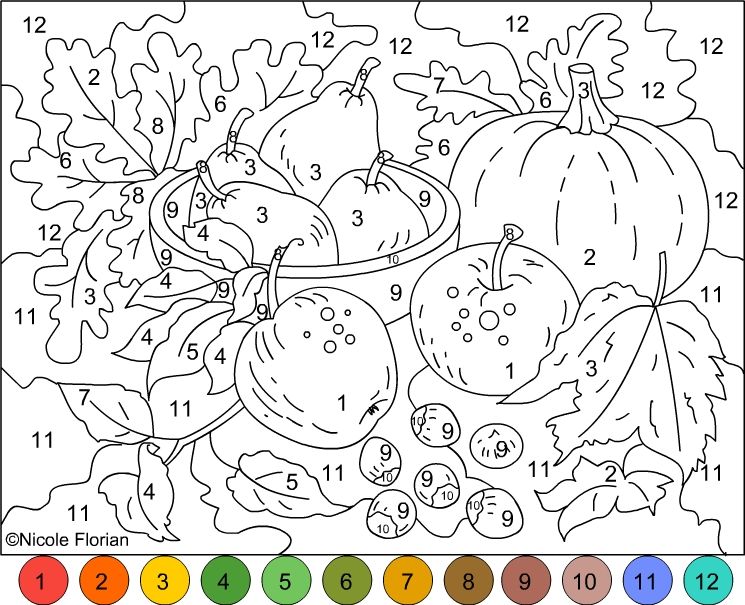 Number Coloring Pages Fall