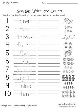 Writing Numbers Worksheet