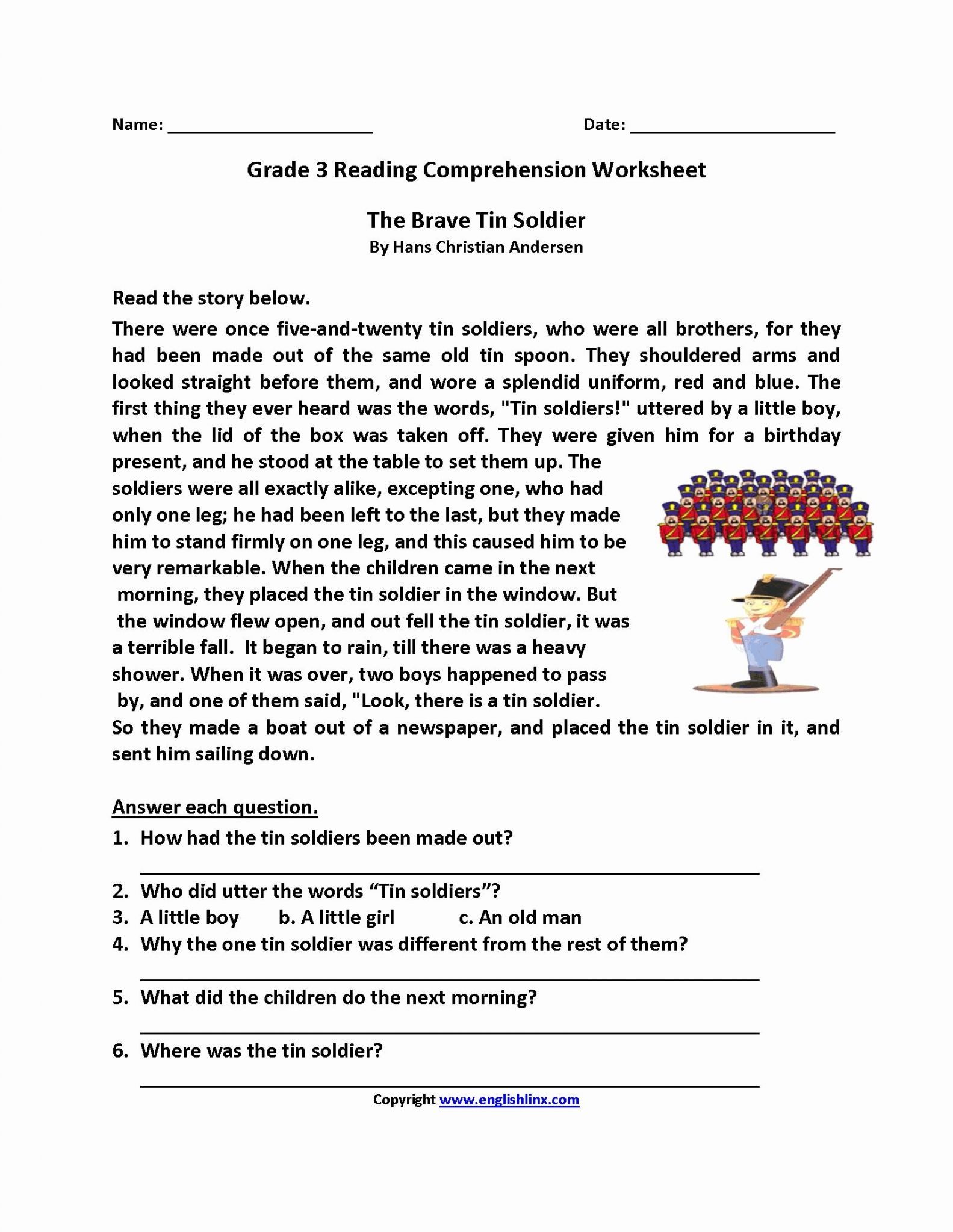 Free Comprehension Worksheets For Grade 2