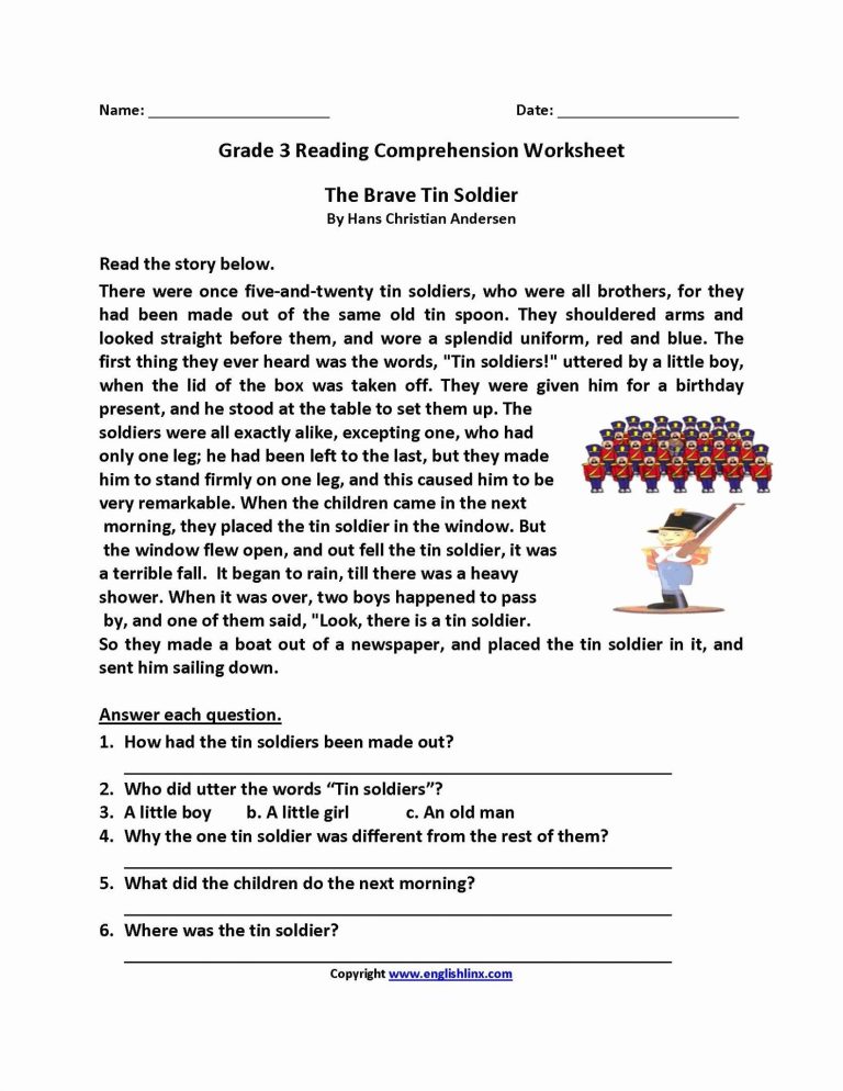 Second Grade 2nd Grade Reading Comprehension Worksheets Pdf