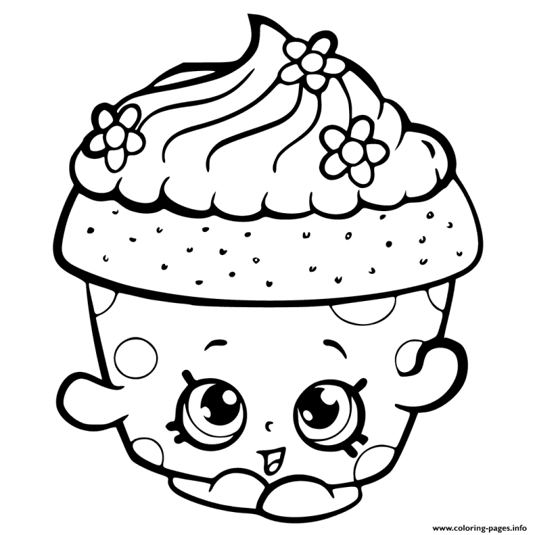 Cup Cake Shopkin Coloring Pages