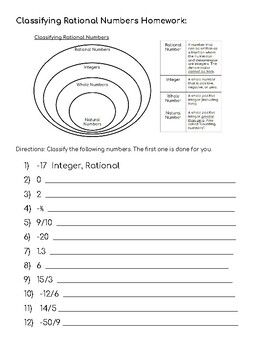 Rational And Irrational Numbers Worksheet Grade 6