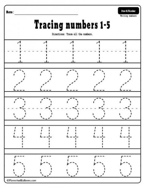 Preschool Number Worksheets Free