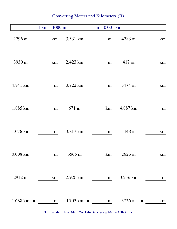 Converting Metric Units Worksheet 8th Grade