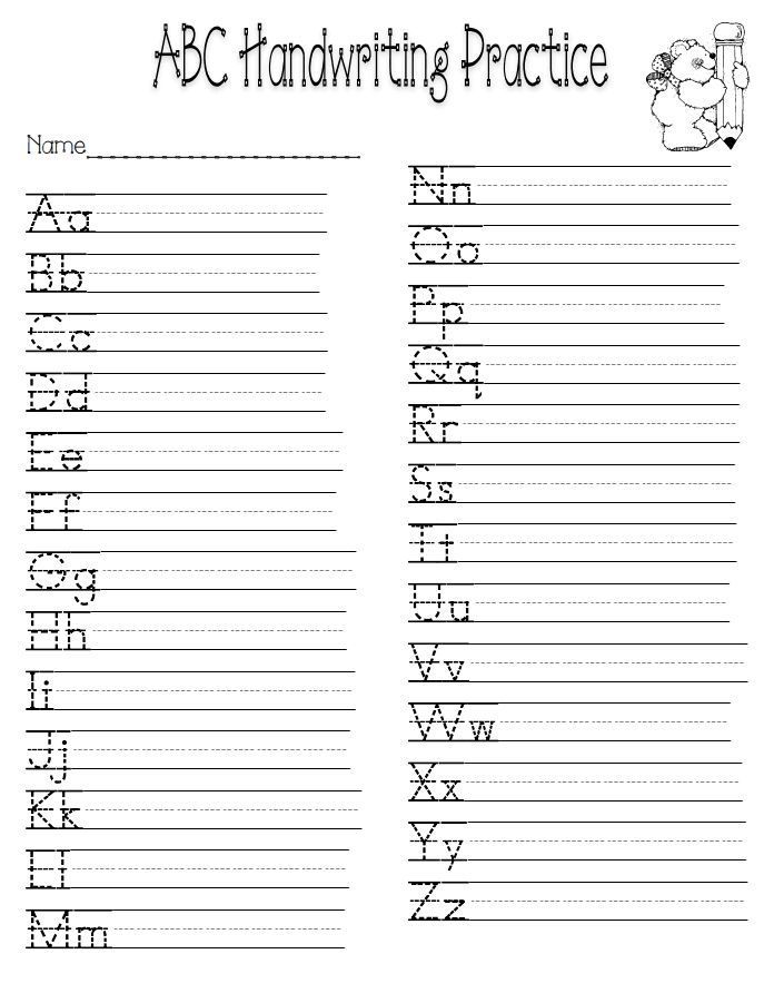Abc Writing Practice Book Kindergarten Letter Tracing Worksheets Pdf