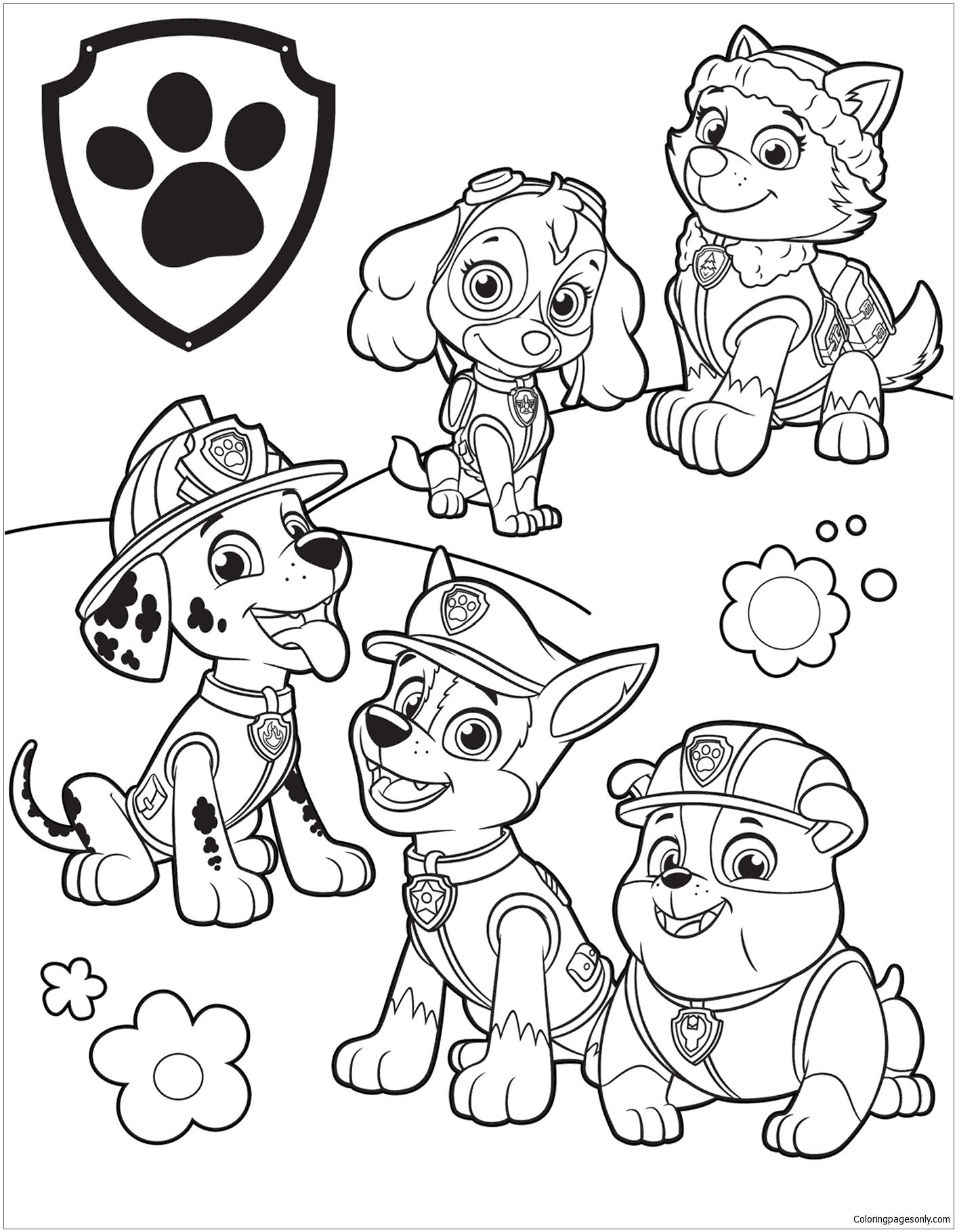 Paw Patrol Coloring Pages Free