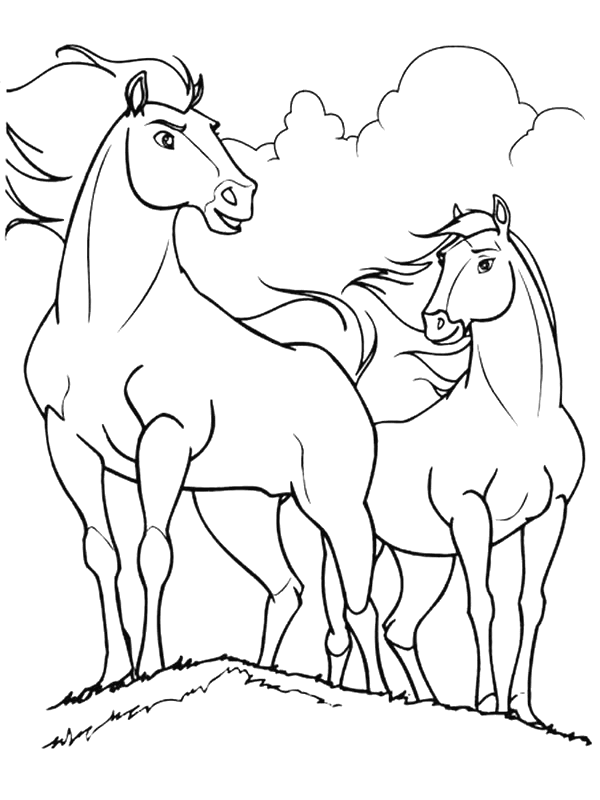Spirit Coloring Pages Horses