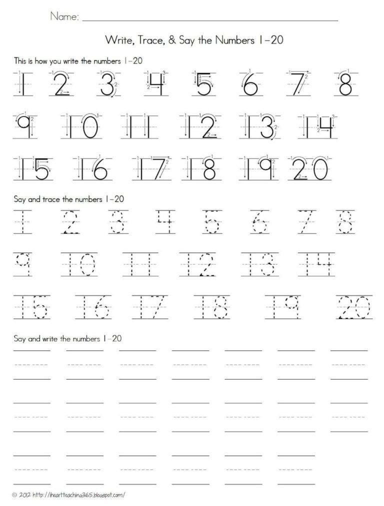 Number Writing Practice 0-10