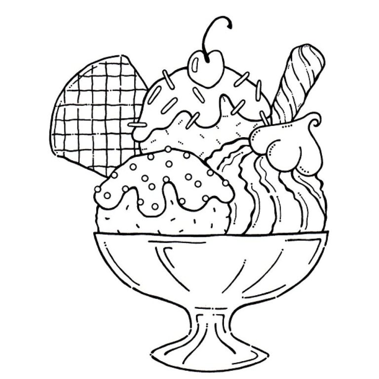 Ice Cream Coloring Pages Hard